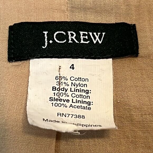 J. Crew Peacoat Cut Cotton Blend Lightweight Jacket - Size 4 - Picture 6 of 10